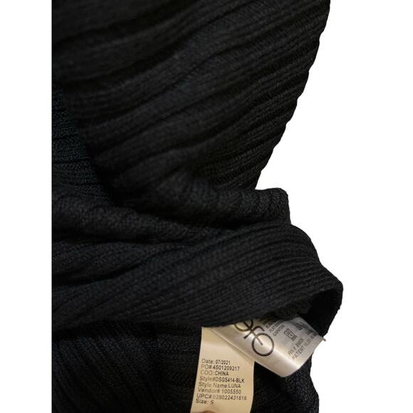 Skinnygirl Jeans Luna Boat Neck Ribbed Knit Sweater Black Button Shoulder Small - Picture 8 of 8